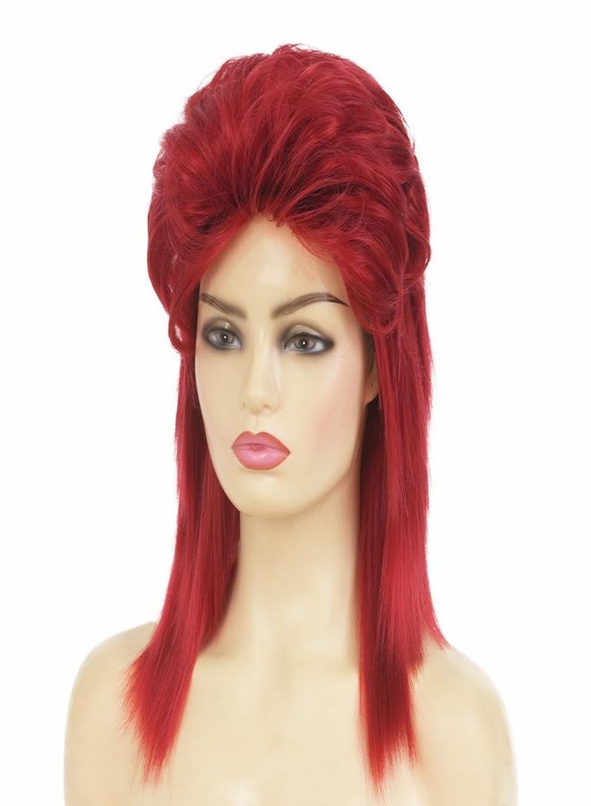 تسيسيس شعر مستعار أحمر طويل من الخلف للنساء من تسيس، يصل طوله إلى الكتفين، مستوحى من موضة السبعينيات والثمانينيات، ذو طبقات، مناسب للتنكر، للاستخدام اليومي، مناسب للهالوين (أحمر) - Image 4